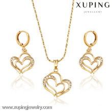 62814 Xuping Fashional elegante corazón 18K chapado en oro de joyería conjuntos